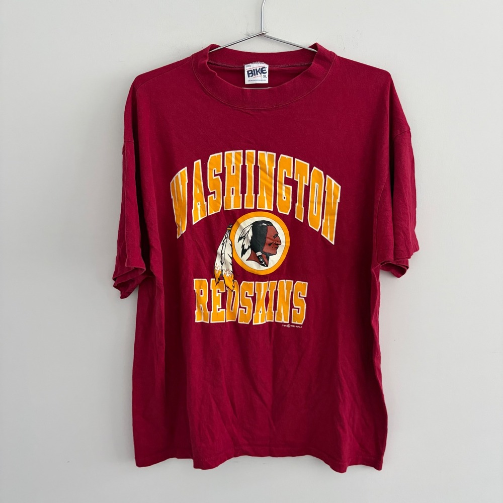 Vintage 1993 Washington Redskins Bike T Shirt XL Burgundy NFL Single Stitch USA